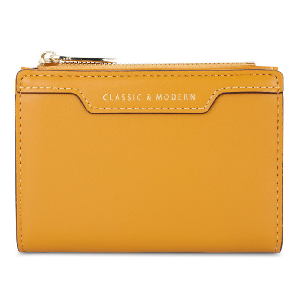 TAILIAN T2602-166 PU Leather Short Wallet Women Cards Cash Holder Purse with Zipper Pocket