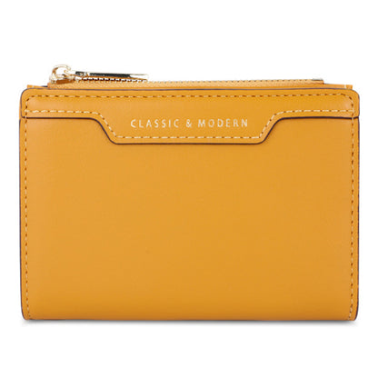 TAILIAN T2602-166 PU Leather Short Wallet Women Cards Cash Holder Purse with Zipper Pocket