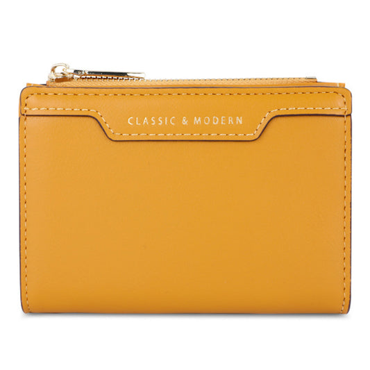 TAILIAN T2602-166 PU Leather Short Wallet Women Cards Cash Holder Purse with Zipper Pocket