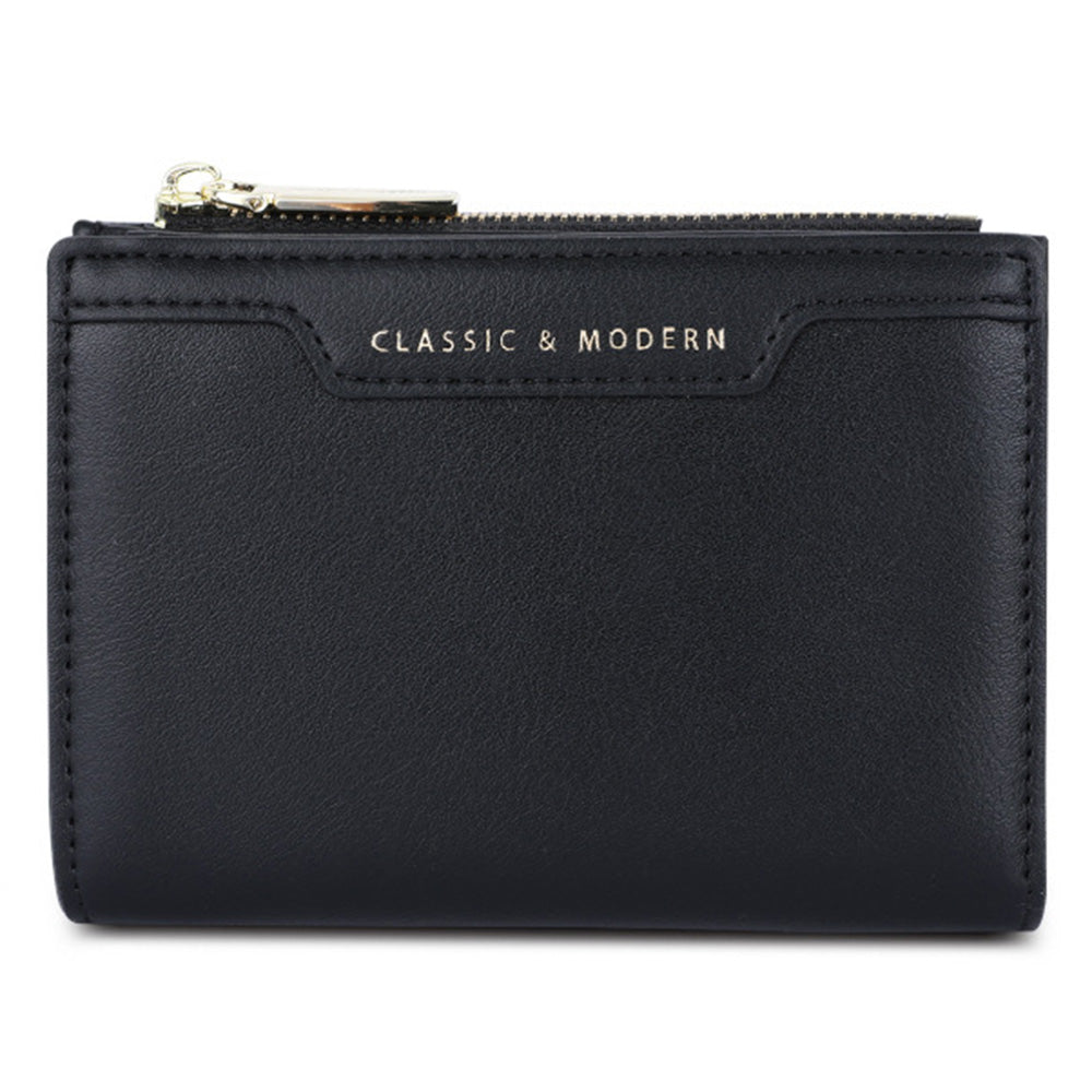 TAILIAN T2602-166 PU Leather Short Wallet Women Cards Cash Holder Purse with Zipper Pocket
