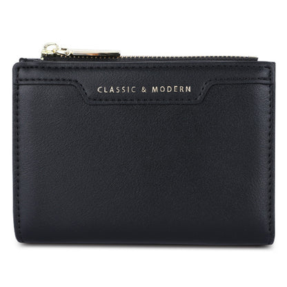 TAILIAN T2602-166 PU Leather Short Wallet Women Cards Cash Holder Purse with Zipper Pocket
