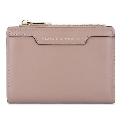 TAILIAN T2602-166 PU Leather Short Wallet Women Cards Cash Holder Purse with Zipper Pocket