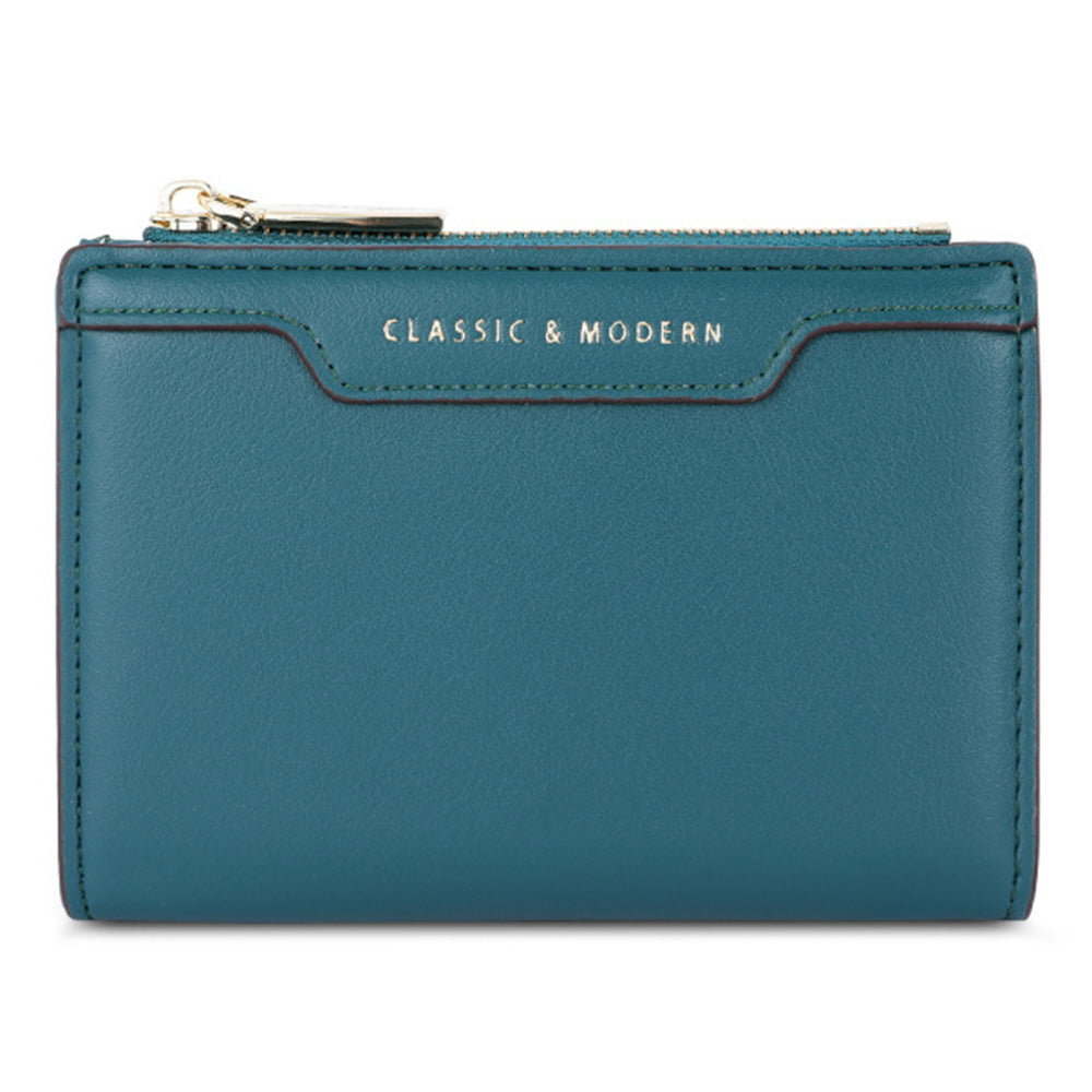 TAILIAN T2602-166 PU Leather Short Wallet Women Cards Cash Holder Purse with Zipper Pocket