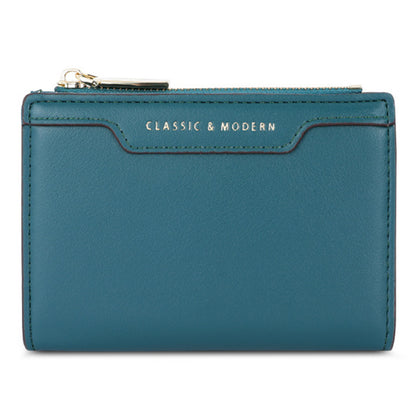 TAILIAN T2602-166 PU Leather Short Wallet Women Cards Cash Holder Purse with Zipper Pocket