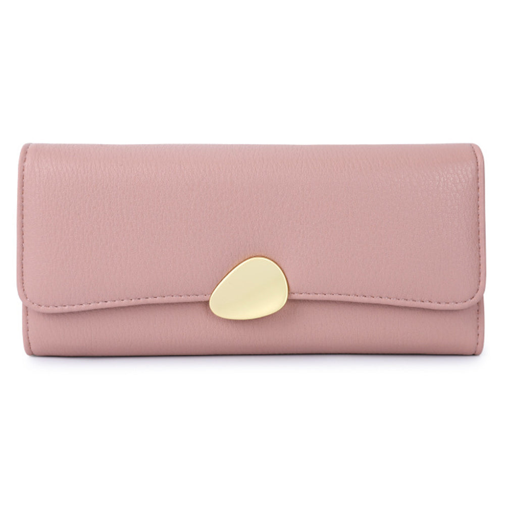 TAILIAN T5601-039 Litchi Texture Tri-fold Women Long Wallet PU Leather Snap Button Multiple Cards Slots Purse