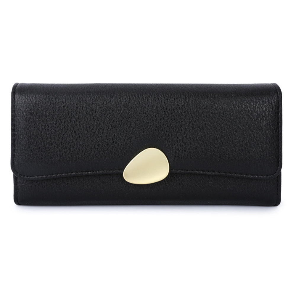 TAILIAN T5601-039 Litchi Texture Tri-fold Women Long Wallet PU Leather Snap Button Multiple Cards Slots Purse