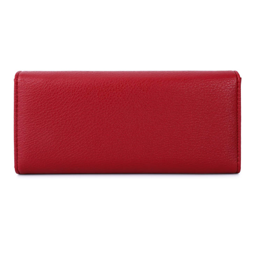 TAILIAN T5601-039 Litchi Texture Tri-fold Women Long Wallet PU Leather Snap Button Multiple Cards Slots Purse