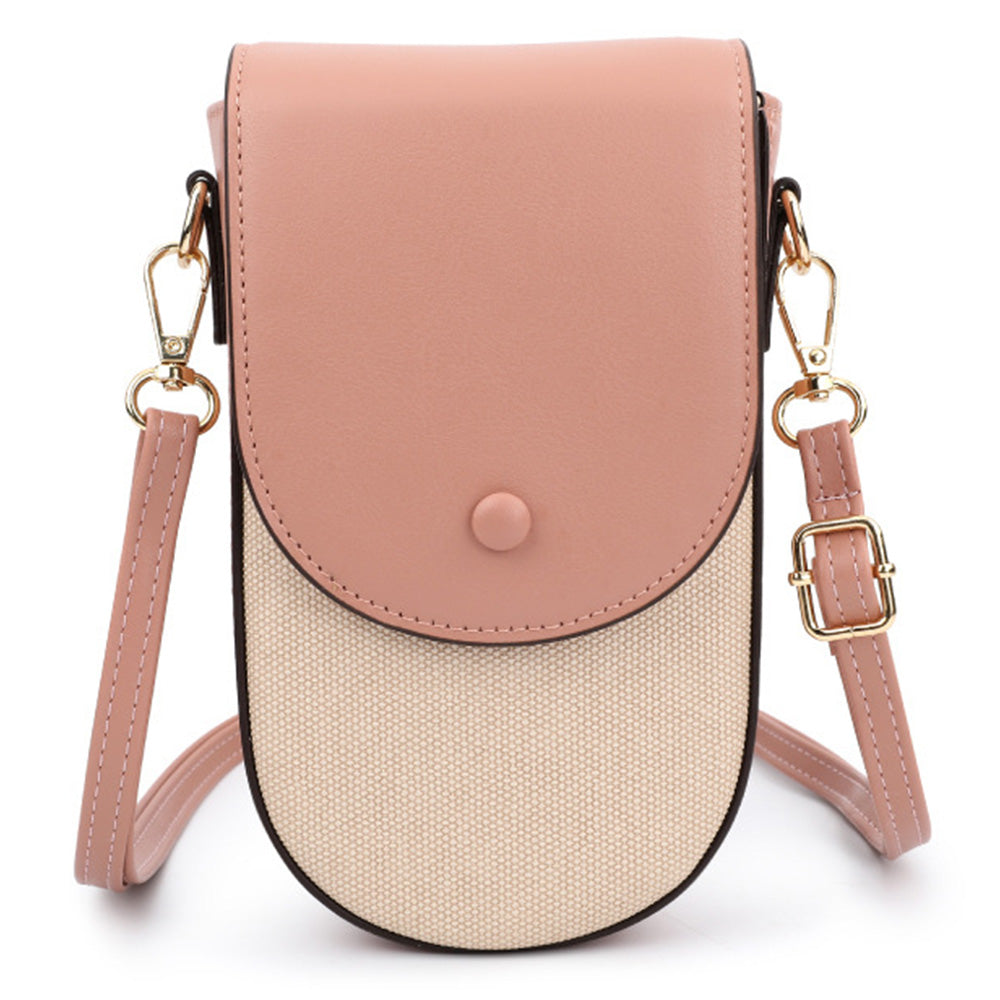 TAILIAN TC111-005 Canvas Texture PU Leather Women Small Crossbody Bag Phone Cosmetics Carrying Bag