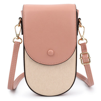 TAILIAN TC111-005 Canvas Texture PU Leather Women Small Crossbody Bag Phone Cosmetics Carrying Bag