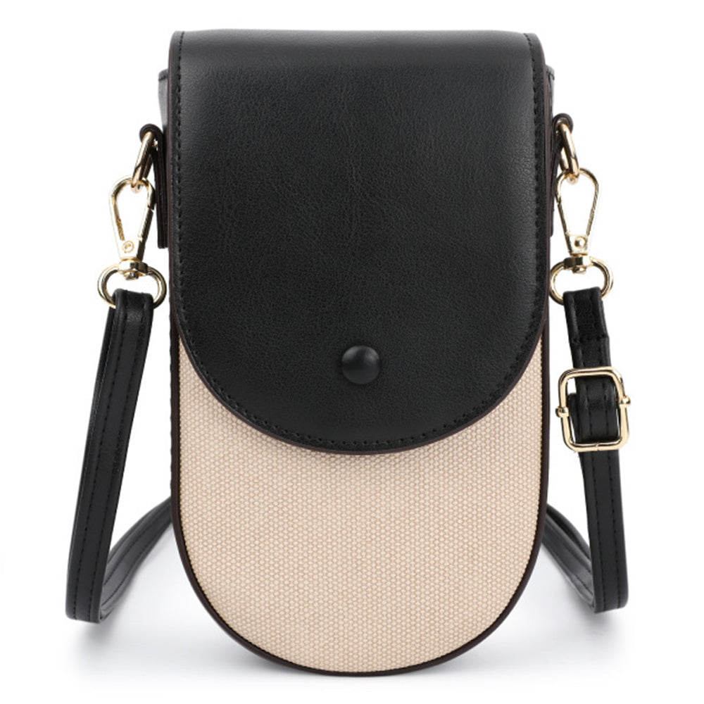TAILIAN TC111-005 Canvas Texture PU Leather Women Small Crossbody Bag Phone Cosmetics Carrying Bag