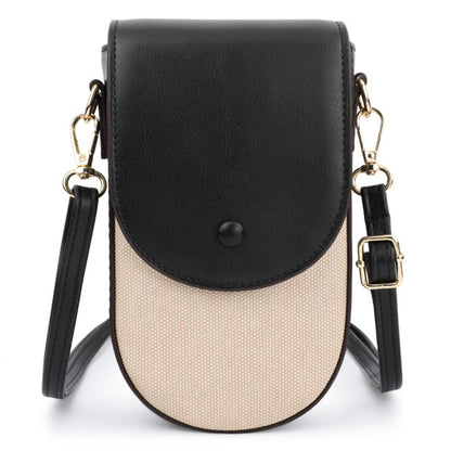 TAILIAN TC111-005 Canvas Texture PU Leather Women Small Crossbody Bag Phone Cosmetics Carrying Bag