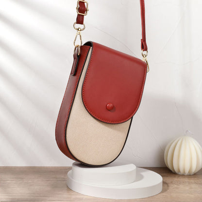 TAILIAN TC111-005 Canvas Texture PU Leather Women Small Crossbody Bag Phone Cosmetics Carrying Bag