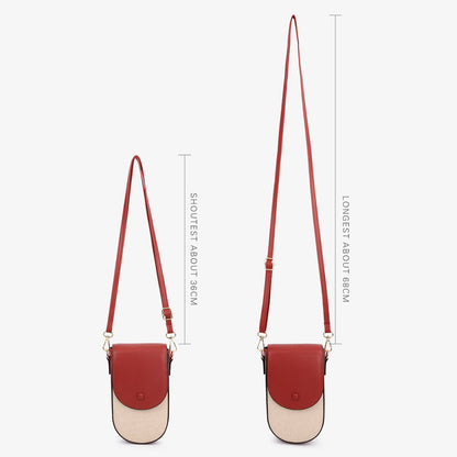 TAILIAN TC111-005 Canvas Texture PU Leather Women Small Crossbody Bag Phone Cosmetics Carrying Bag