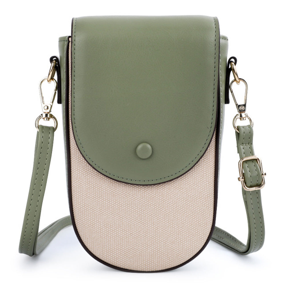 TAILIAN TC111-005 Canvas Texture PU Leather Women Small Crossbody Bag Phone Cosmetics Carrying Bag