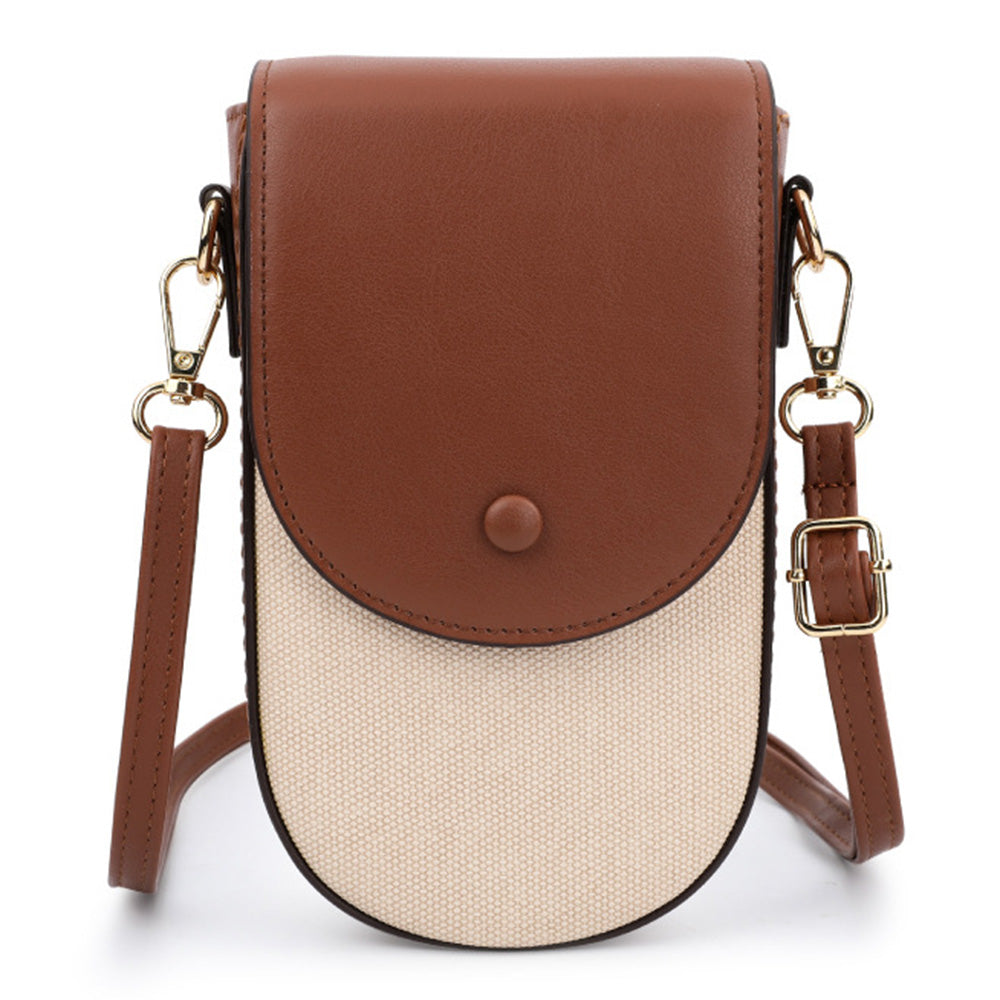 TAILIAN TC111-005 Canvas Texture PU Leather Women Small Crossbody Bag Phone Cosmetics Carrying Bag
