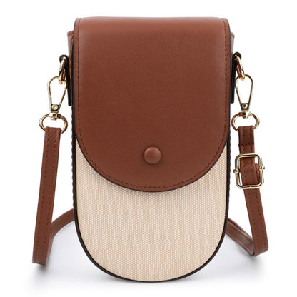 TAILIAN TC111-005 Canvas Texture PU Leather Women Small Crossbody Bag Phone Cosmetics Carrying Bag
