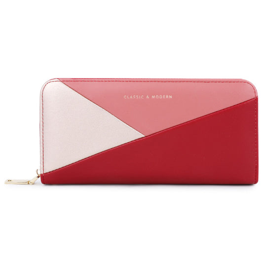 TAILIAN T9612-117 Multiple Card Slots Long Purse Color Splicing PU Leather Women Zipper Clutch