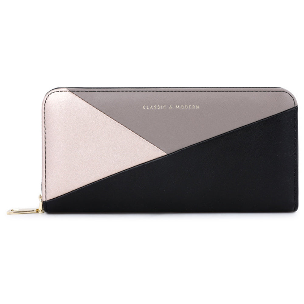 TAILIAN T9612-117 Multiple Card Slots Long Purse Color Splicing PU Leather Women Zipper Clutch