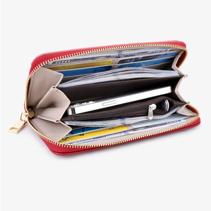TAILIAN T9612-117 Multiple Card Slots Long Purse Color Splicing PU Leather Women Zipper Clutch
