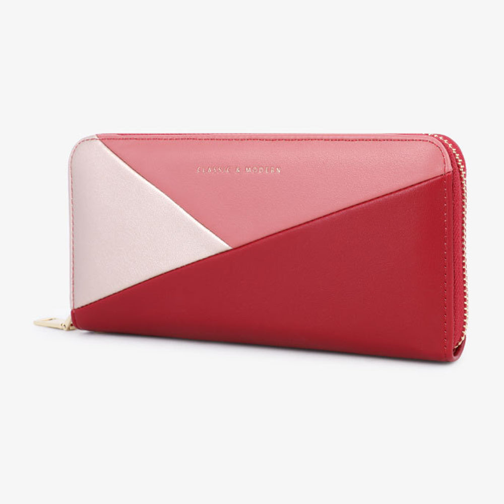 TAILIAN T9612-117 Multiple Card Slots Long Purse Color Splicing PU Leather Women Zipper Clutch