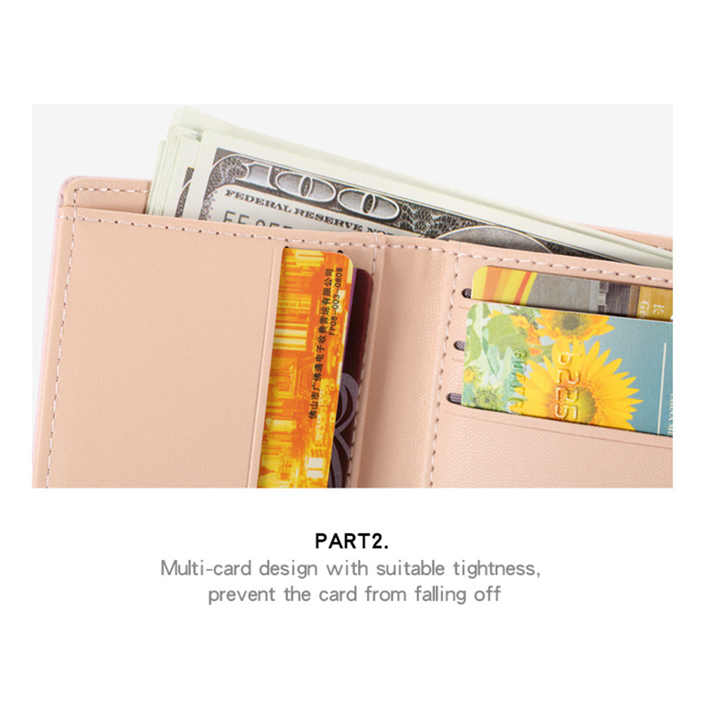 TAILIAN T7368-134 Pearl Clip Wallet PU Leather Card Storage Holder Stitching Rhombus Coin Pouch Bag