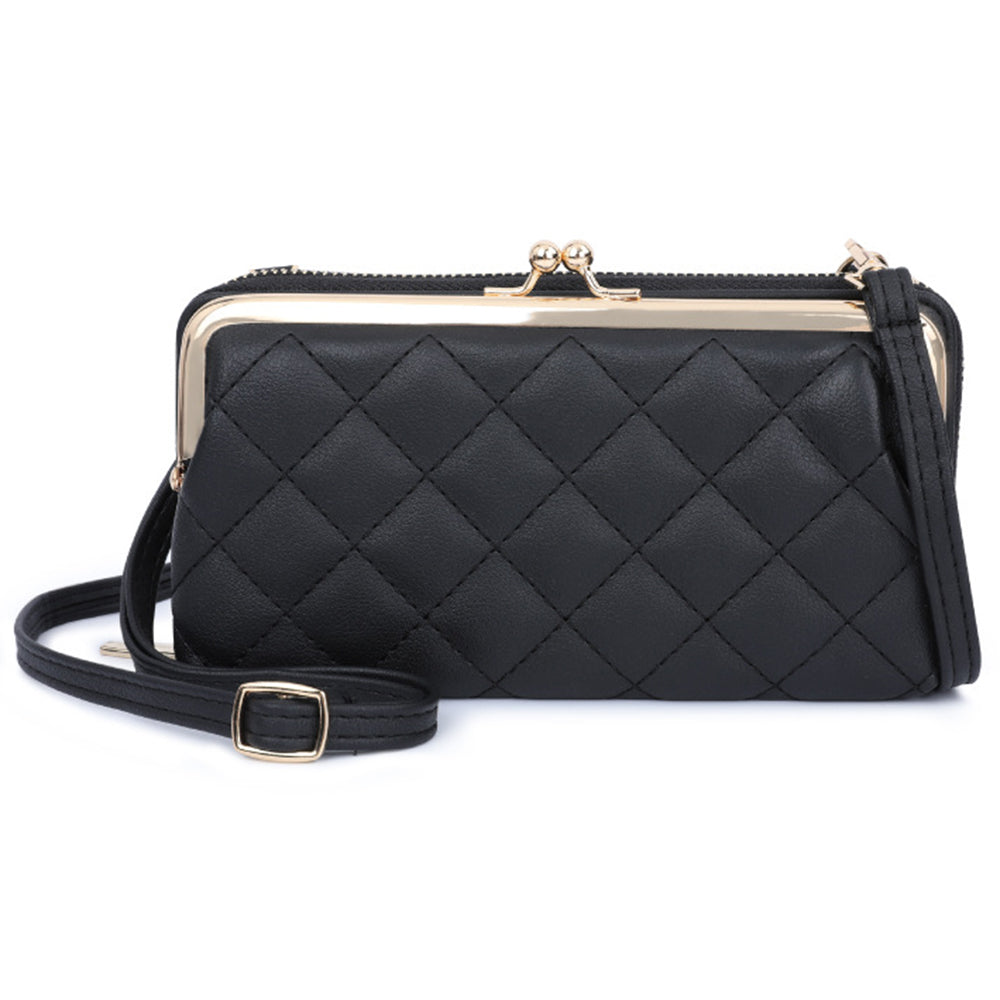 TAILIAN TC318-002 PU Leather Crossbody Bag Multiple Card Slots Rhombus Stitching Line Travel Shoulder Bag