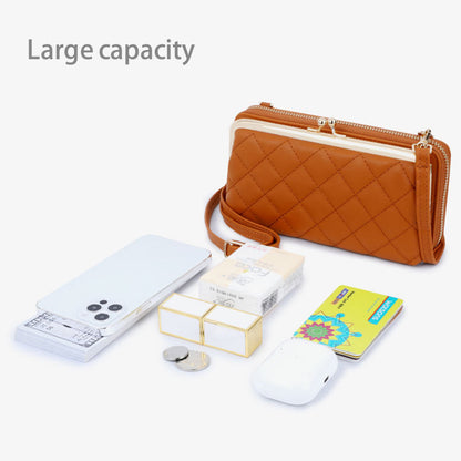 TAILIAN TC318-002 PU Leather Crossbody Bag Multiple Card Slots Rhombus Stitching Line Travel Shoulder Bag