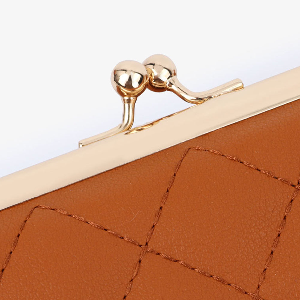 TAILIAN TC318-002 PU Leather Crossbody Bag Multiple Card Slots Rhombus Stitching Line Travel Shoulder Bag