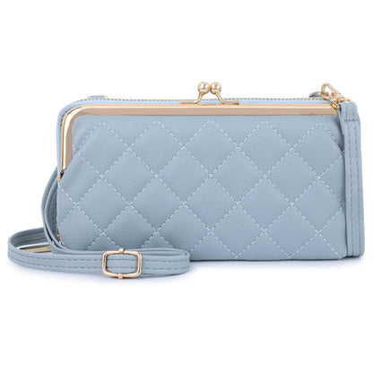 TAILIAN TC318-002 PU Leather Crossbody Bag Multiple Card Slots Rhombus Stitching Line Travel Shoulder Bag