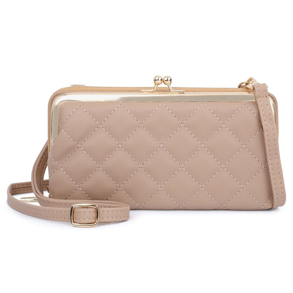 TAILIAN TC318-002 PU Leather Crossbody Bag Multiple Card Slots Rhombus Stitching Line Travel Shoulder Bag