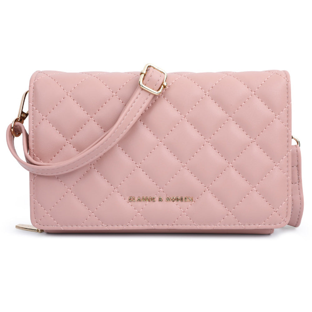 TAILIAN TC211-002 Women's Shoulder Bag Chic Rhombus Stitching Line PU Leather Travel Crossbody Bag Gril Daypack