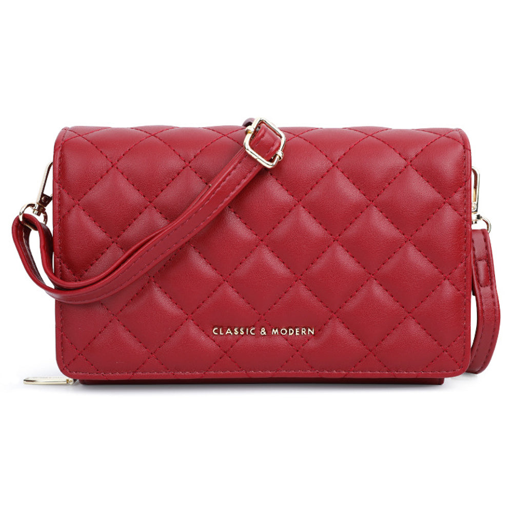 TAILIAN TC211-002 Women's Shoulder Bag Chic Rhombus Stitching Line PU Leather Travel Crossbody Bag Gril Daypack