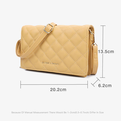 TAILIAN TC211-002 Women's Shoulder Bag Chic Rhombus Stitching Line PU Leather Travel Crossbody Bag Gril Daypack