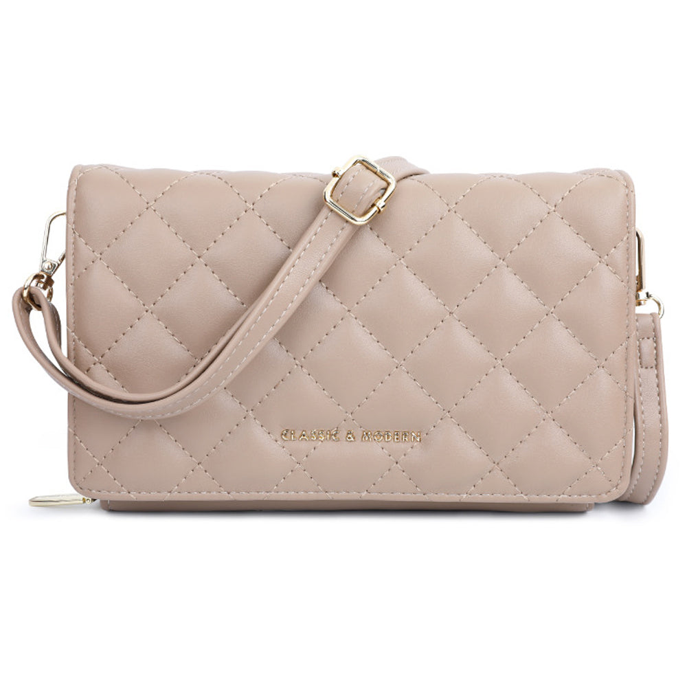 TAILIAN TC211-002 Women's Shoulder Bag Chic Rhombus Stitching Line PU Leather Travel Crossbody Bag Gril Daypack