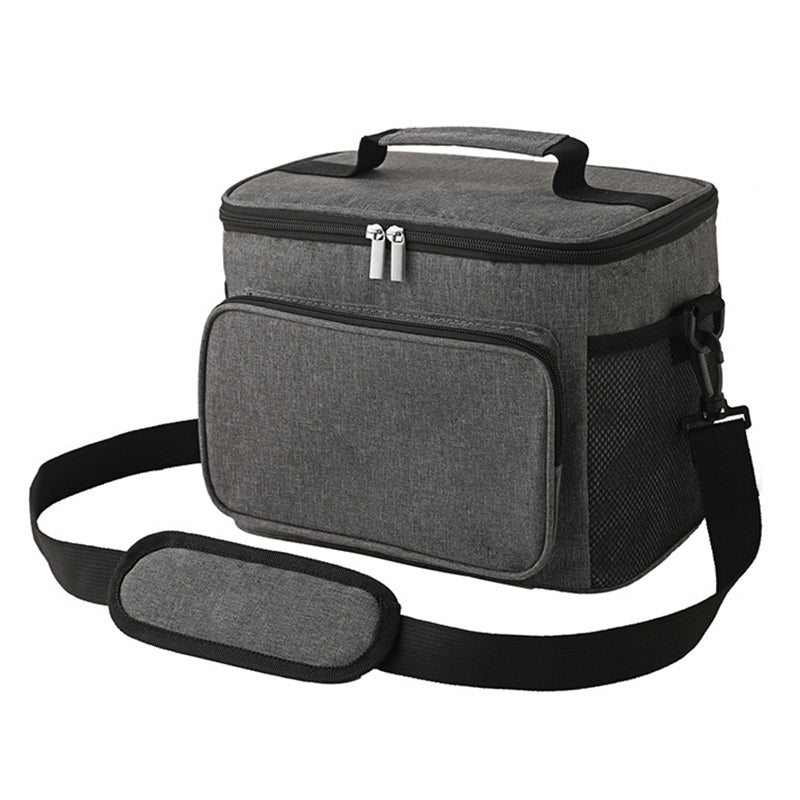 10L Oxford Cloth Thermal Insulated Waterproof Travel Lunch Bag Picnic Cooler Tote with Shoulder Strap