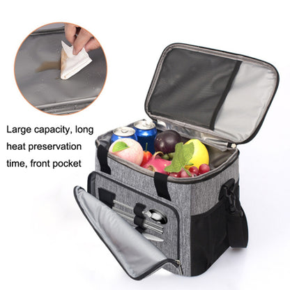 10L Oxford Cloth Thermal Insulated Waterproof Travel Lunch Bag Picnic Cooler Tote with Shoulder Strap