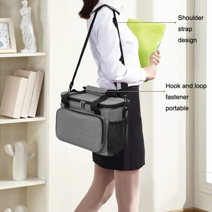 10L Oxford Cloth Thermal Insulated Waterproof Travel Lunch Bag Picnic Cooler Tote with Shoulder Strap