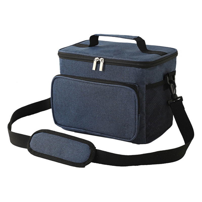 10L Oxford Cloth Thermal Insulated Waterproof Travel Lunch Bag Picnic Cooler Tote with Shoulder Strap
