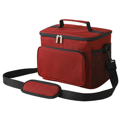 10L Oxford Cloth Thermal Insulated Waterproof Travel Lunch Bag Picnic Cooler Tote with Shoulder Strap