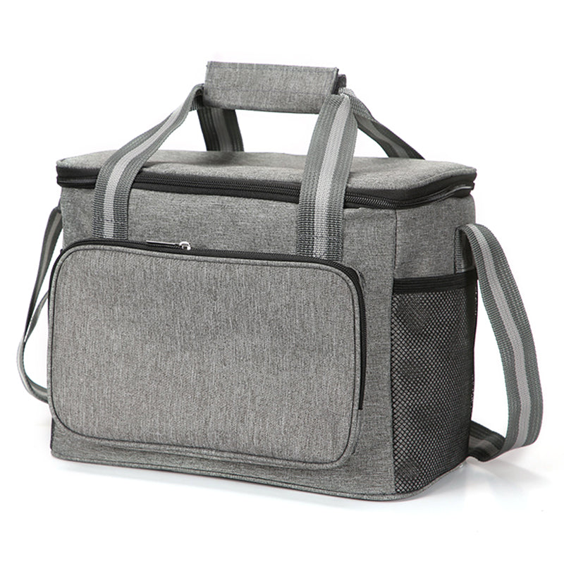 15L Portable Travel Lunch Bag Picnic Thermal Insulated Cooler Tote Waterproof Oxford Cloth Shoulder Bag