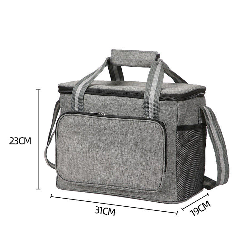 15L Portable Travel Lunch Bag Picnic Thermal Insulated Cooler Tote Waterproof Oxford Cloth Shoulder Bag