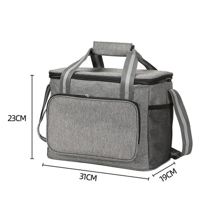 15L Portable Travel Lunch Bag Picnic Thermal Insulated Cooler Tote Waterproof Oxford Cloth Shoulder Bag