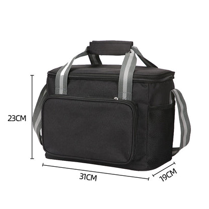 15L Portable Travel Lunch Bag Picnic Thermal Insulated Cooler Tote Waterproof Oxford Cloth Shoulder Bag