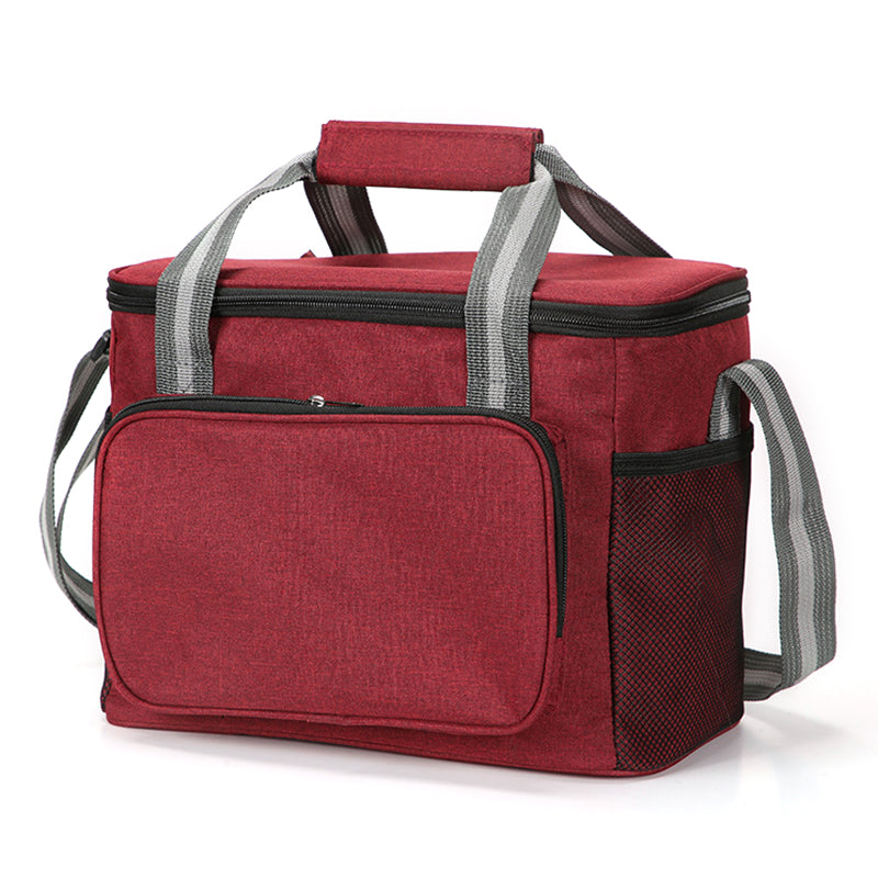 15L Portable Travel Lunch Bag Picnic Thermal Insulated Cooler Tote Waterproof Oxford Cloth Shoulder Bag