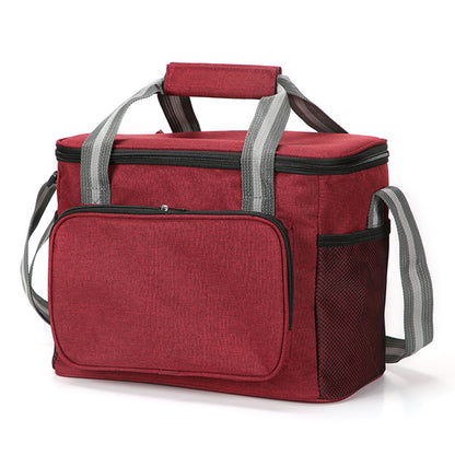 15L Portable Travel Lunch Bag Picnic Thermal Insulated Cooler Tote Waterproof Oxford Cloth Shoulder Bag
