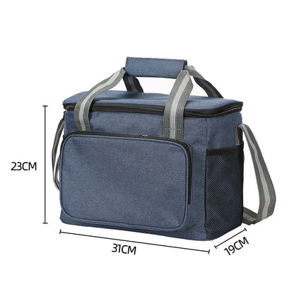 15L Portable Travel Lunch Bag Picnic Thermal Insulated Cooler Tote Waterproof Oxford Cloth Shoulder Bag
