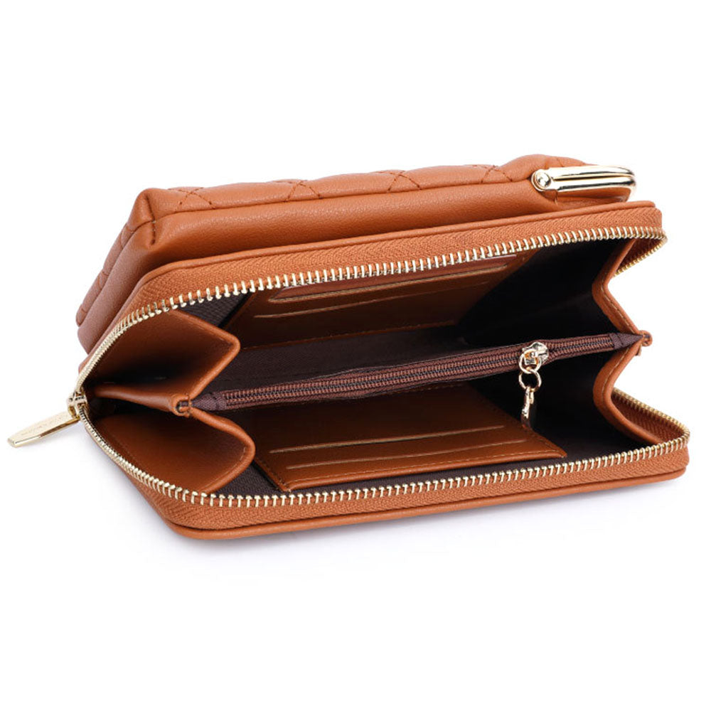 TAILIAN TC316-001 Rhombus Stitching Lines Crossbody Phone Bag Women PU Leather Zipper Wallet