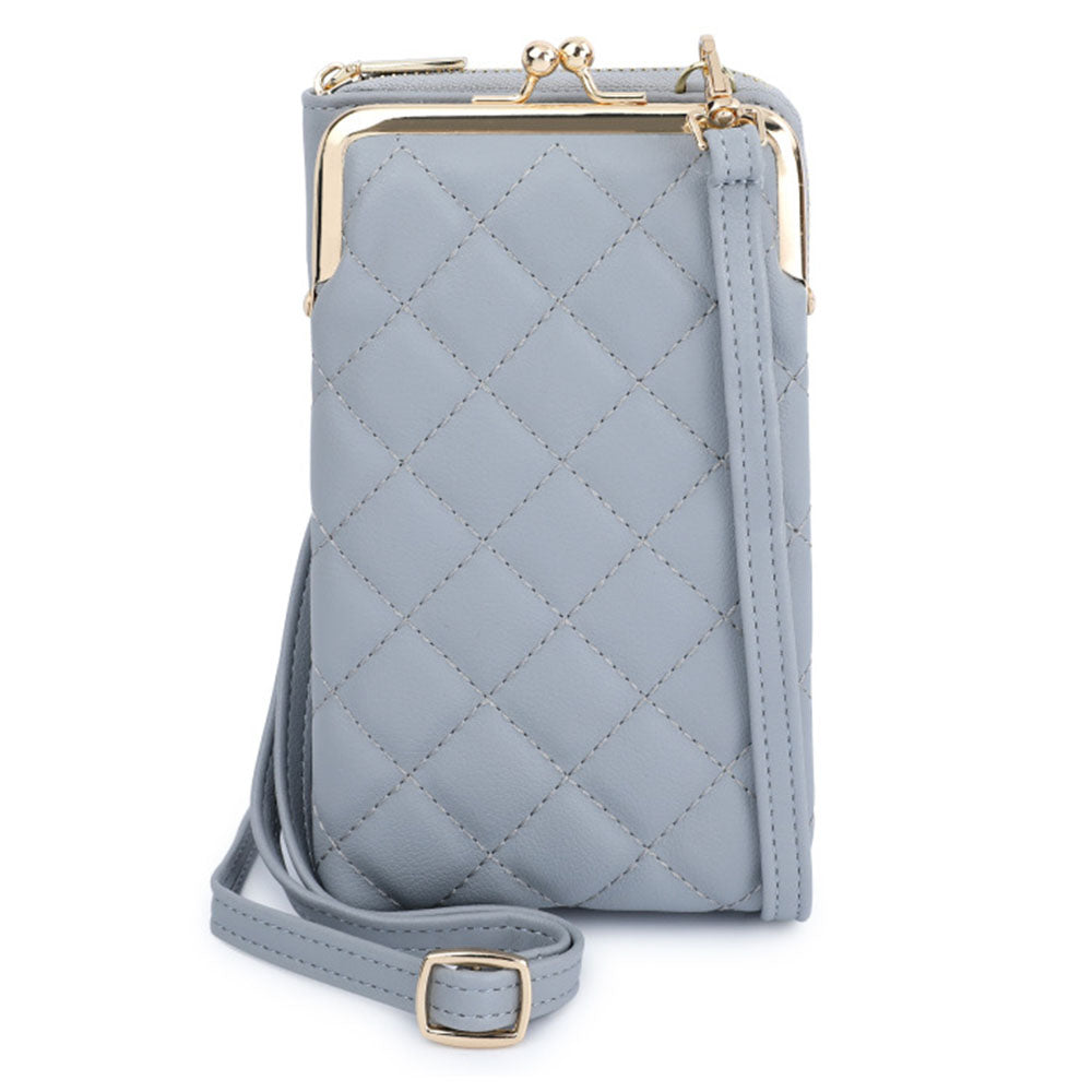 TAILIAN TC316-001 Rhombus Stitching Lines Crossbody Phone Bag Women PU Leather Zipper Wallet