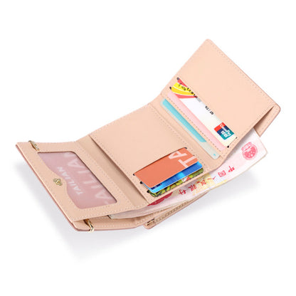 TAILIAN T7368-096 Women Vintage Matte PU Leather Tri-fold Wallet Kiss Lock Coin Purse