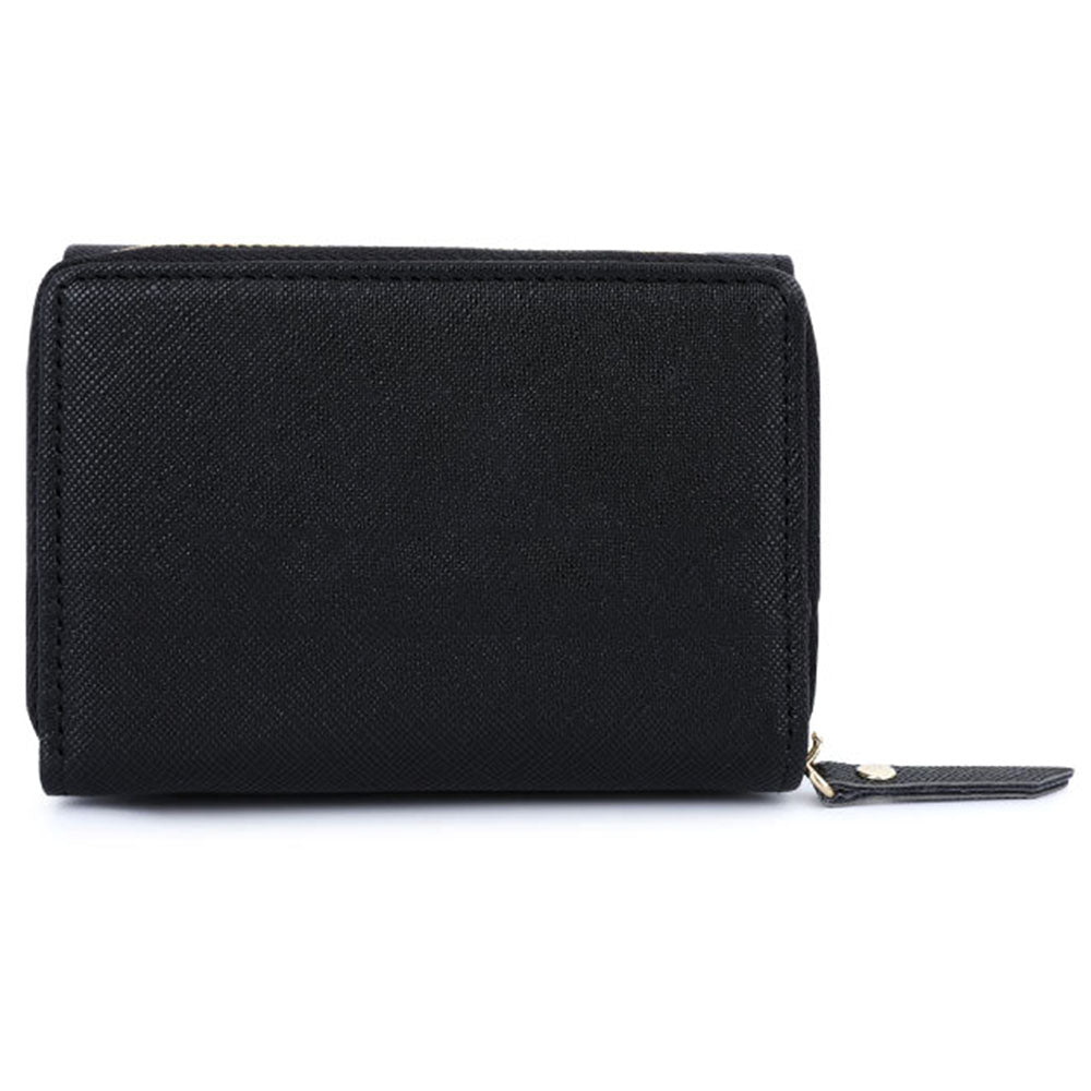 TAILIAN T6103-012 Cross Texture PU Leather Folding Wallet Zipper Pocket Women Cards Cash Holder Bag